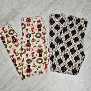 2 Pairs Christmas Leggings OSFA